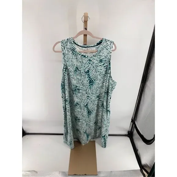 Zuda Palm Leaf Print Active  Dress Sleeveless Plus Size 3X - Picture 9 of 10